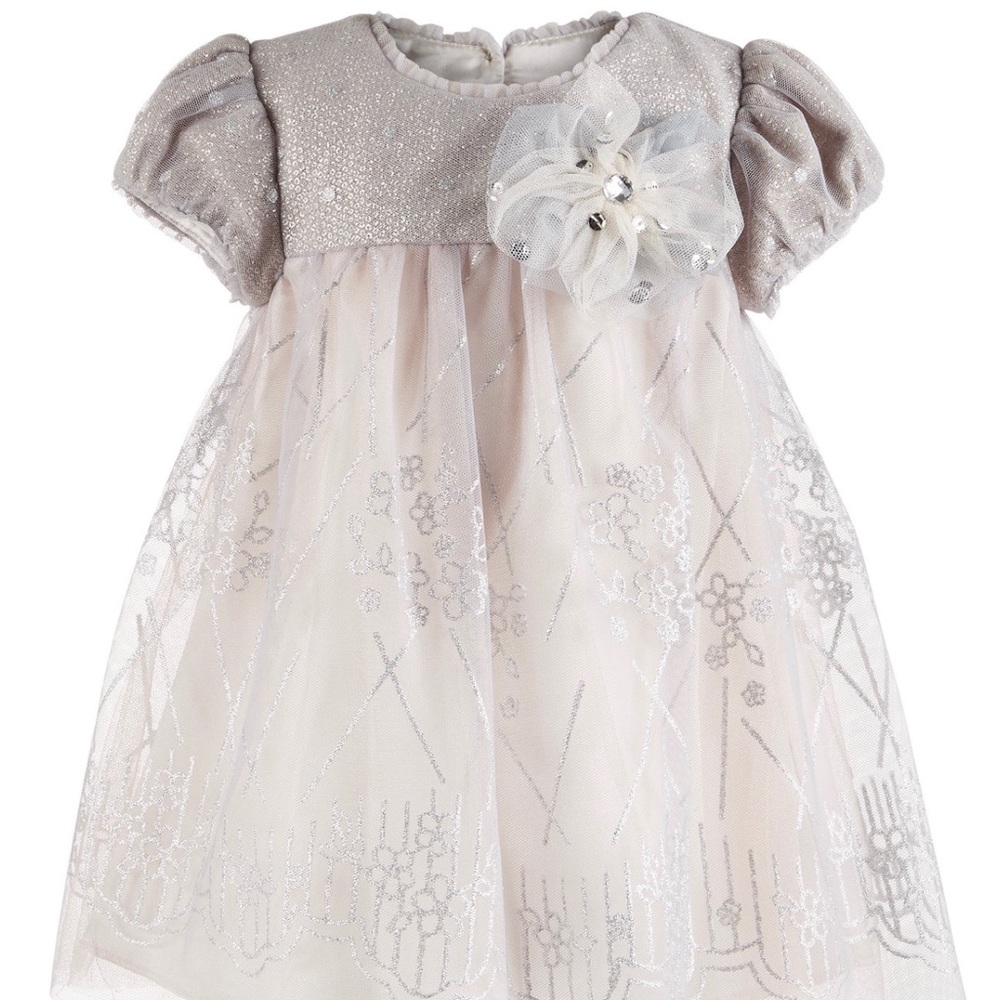 Bonnie Baby 24M Shimmer Floral Tulle Party Dress NWT
